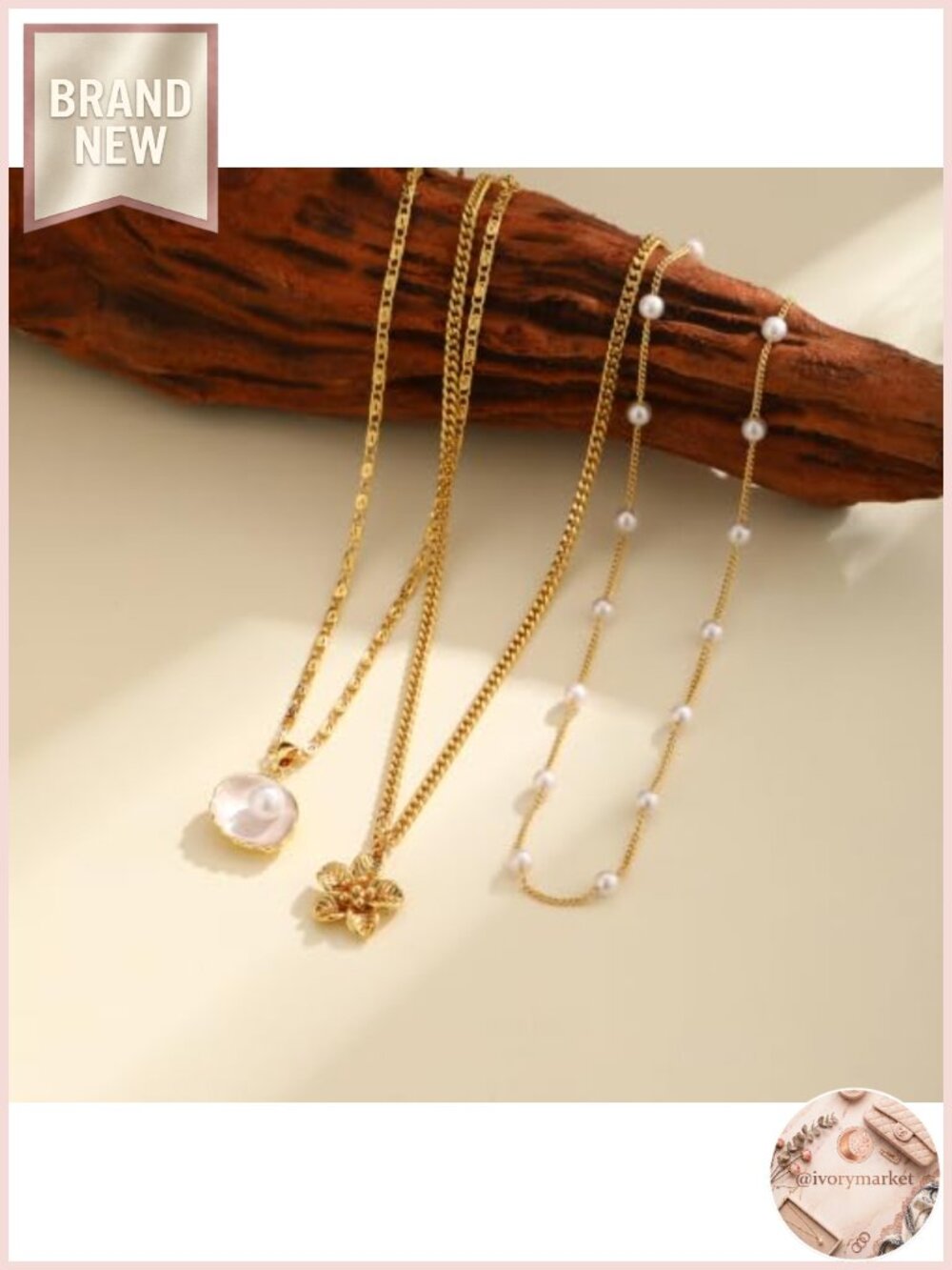 Layered Shell Necklace Set Women 14K Gold Plated Beach Jewelry Gift - Picture 6 of 6